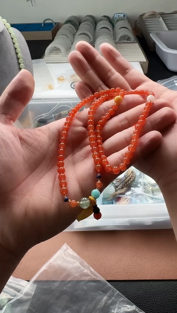 南红玛瑙未镶嵌颈饰南红项链配饰蜜蜡