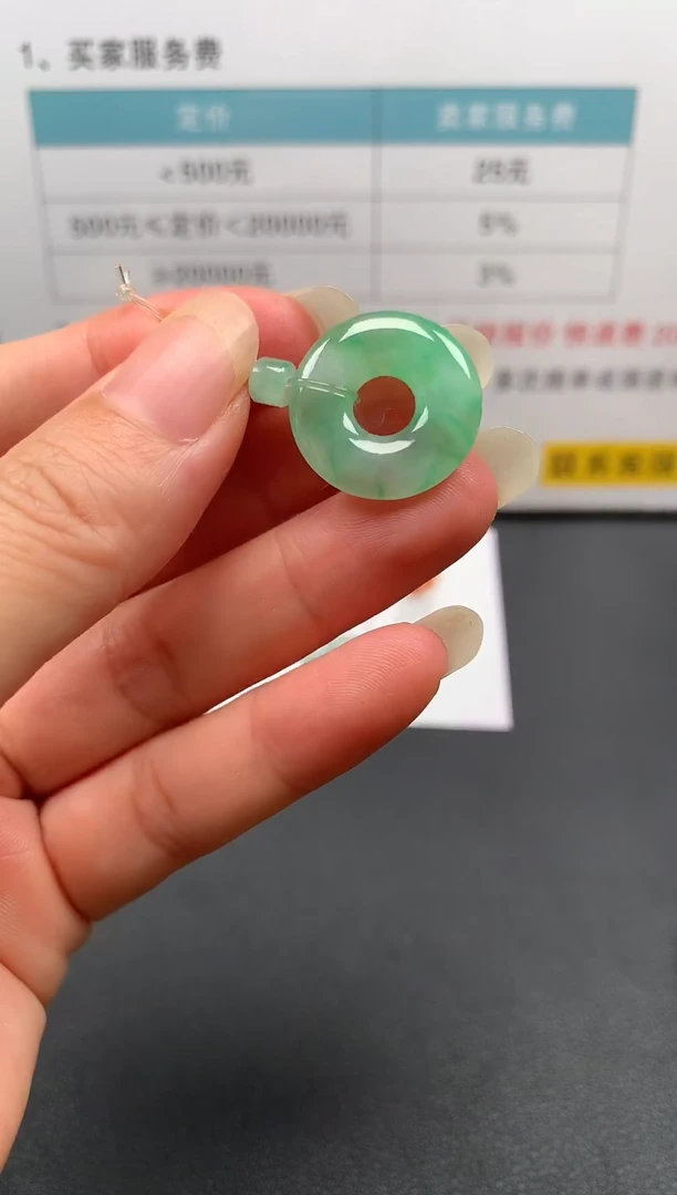 翡翠未镶嵌颈饰24~平安扣