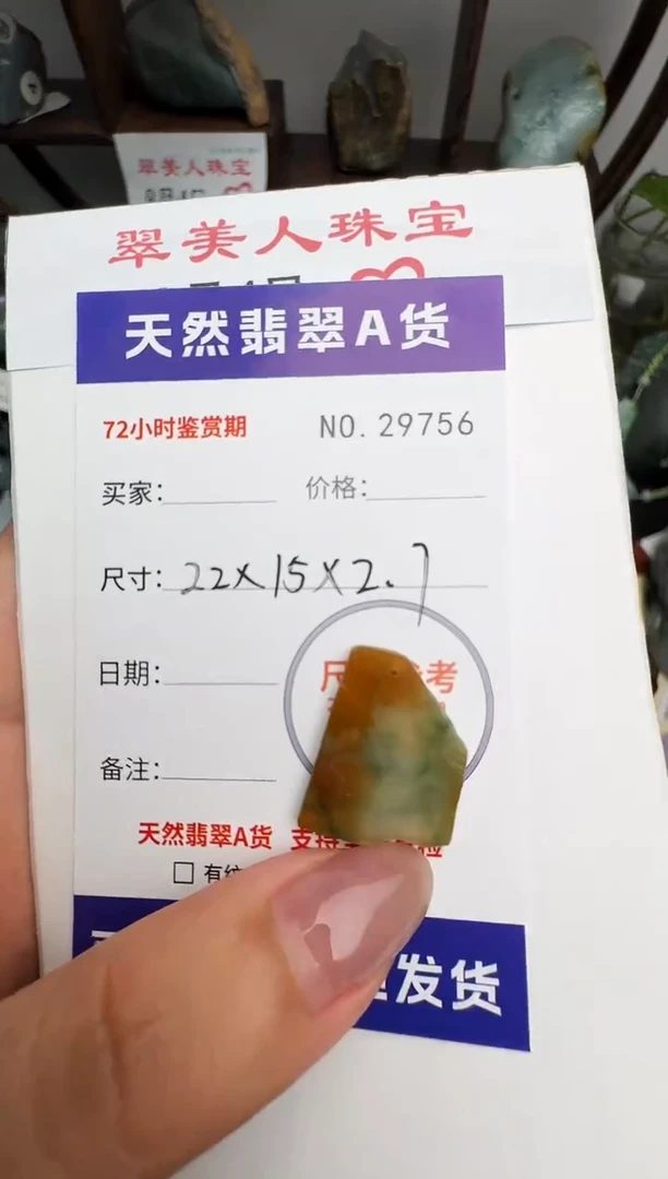 翡翠未镶嵌颈饰原石29756