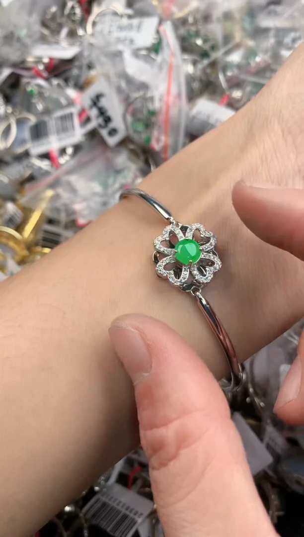 银S925镶嵌戒指翡翠222     7