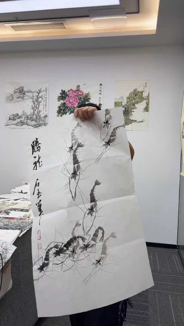 国画国画国画鉴赏手绘实稿-虾