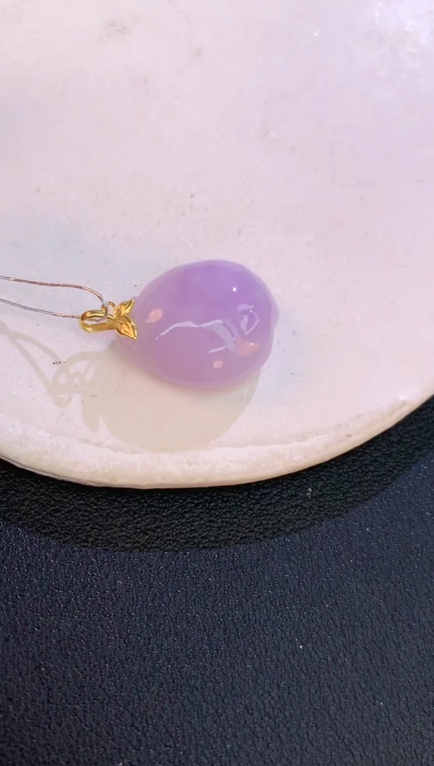 翡翠18K金镶嵌颈饰赠礼盒证书 麦麦