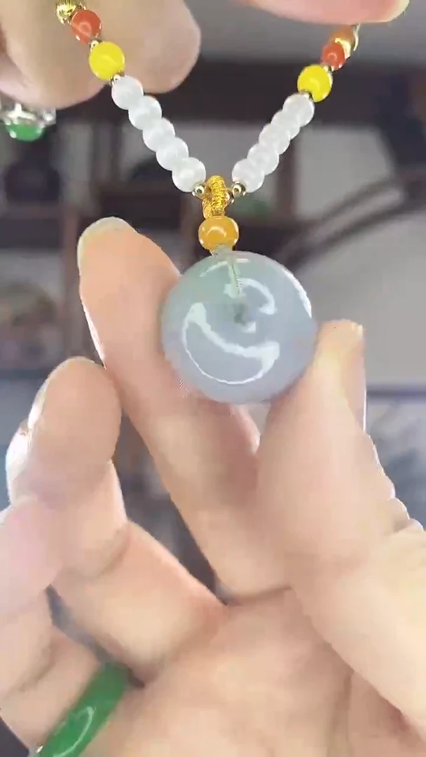 翡翠未镶嵌吊坠(赠链)面包扣D7