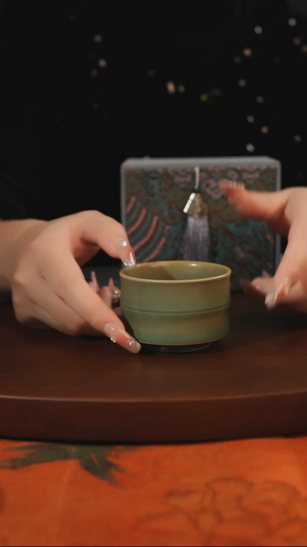 杯子竹节杯 柴烧全品一级 汝州原产地原矿仿古老釉