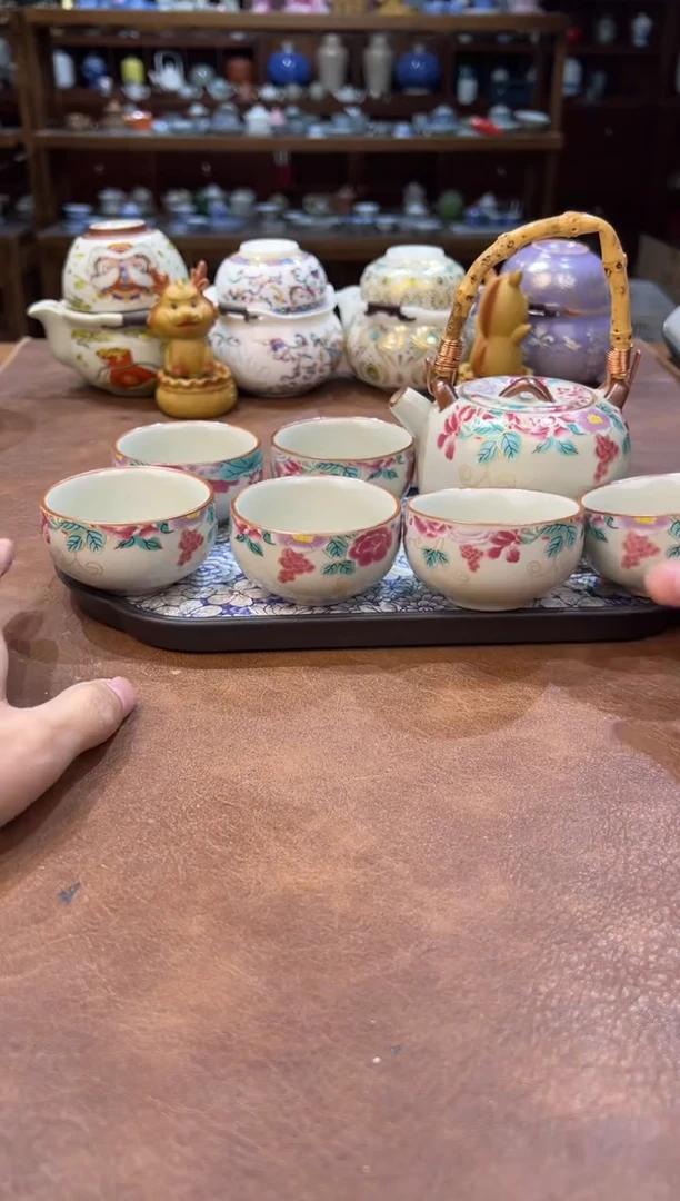 真的很便宜超好看会开片的旅行茶具