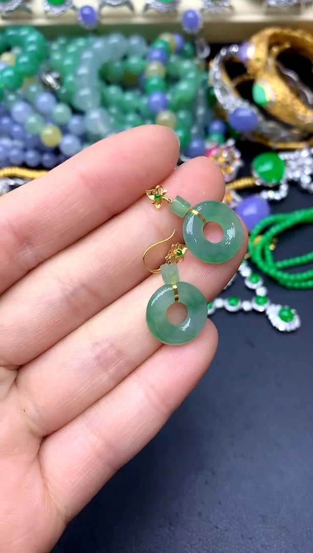 18K金镶嵌翡翠耳饰238-中国好珍宝