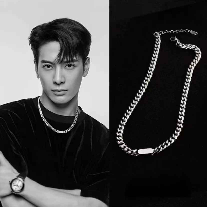 钛钢项链 小众不掉色古巴项链男女潮嘻哈百搭简约时尚锁骨链配饰