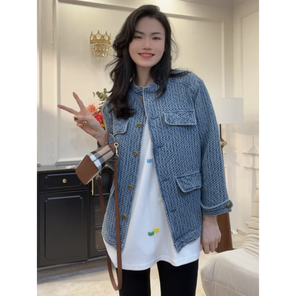 【编织小香牛仔外套】欧若风百搭休闲慵懒时尚牛仔外套LY