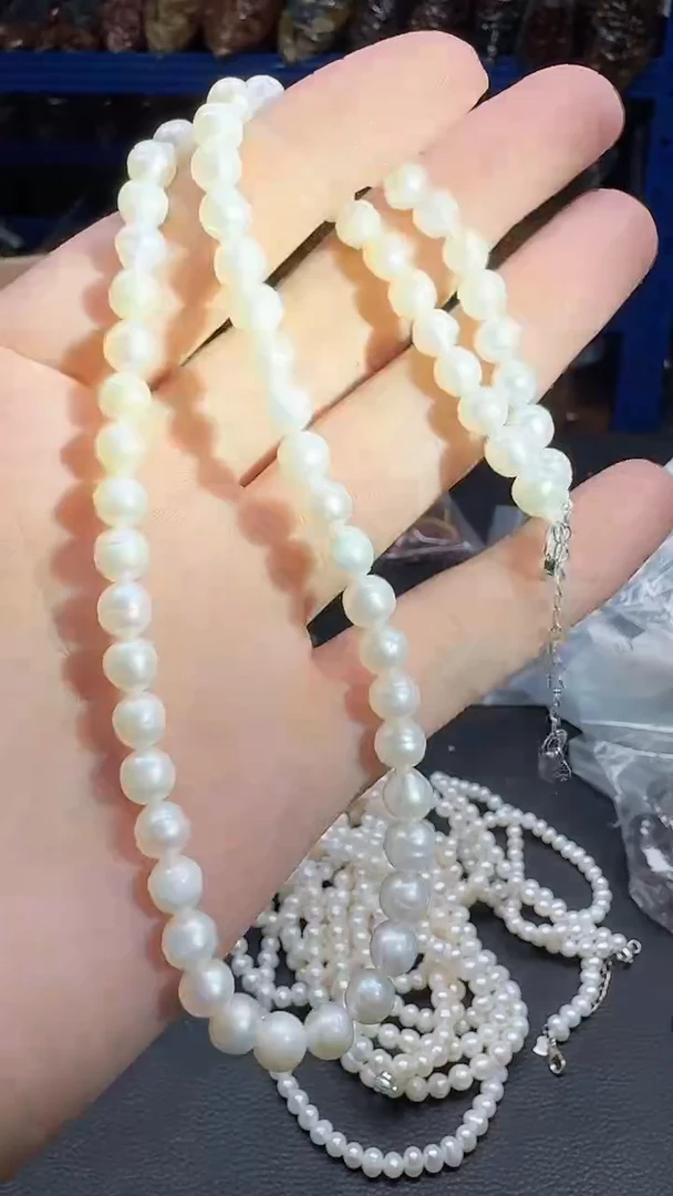 淡水珍珠银S925镶嵌颈饰105