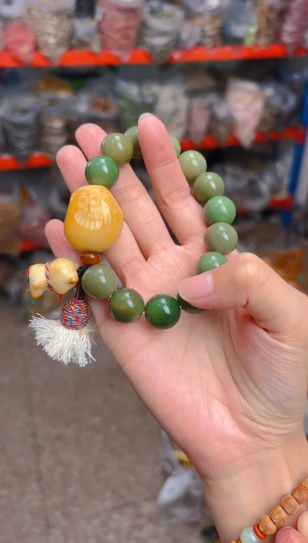 吊坠菩提根/象牙果绿色单圈 土豆