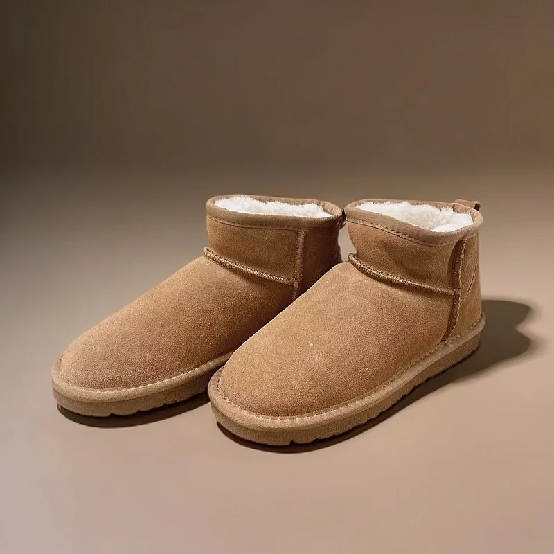 迷你羊皮毛一体保暖加厚防滑雪地靴