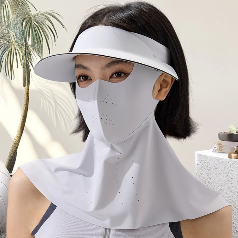 防晒面罩全脸可拆卸遮阳冰丝防紫外线专业级夏季护颈遮脸无痕