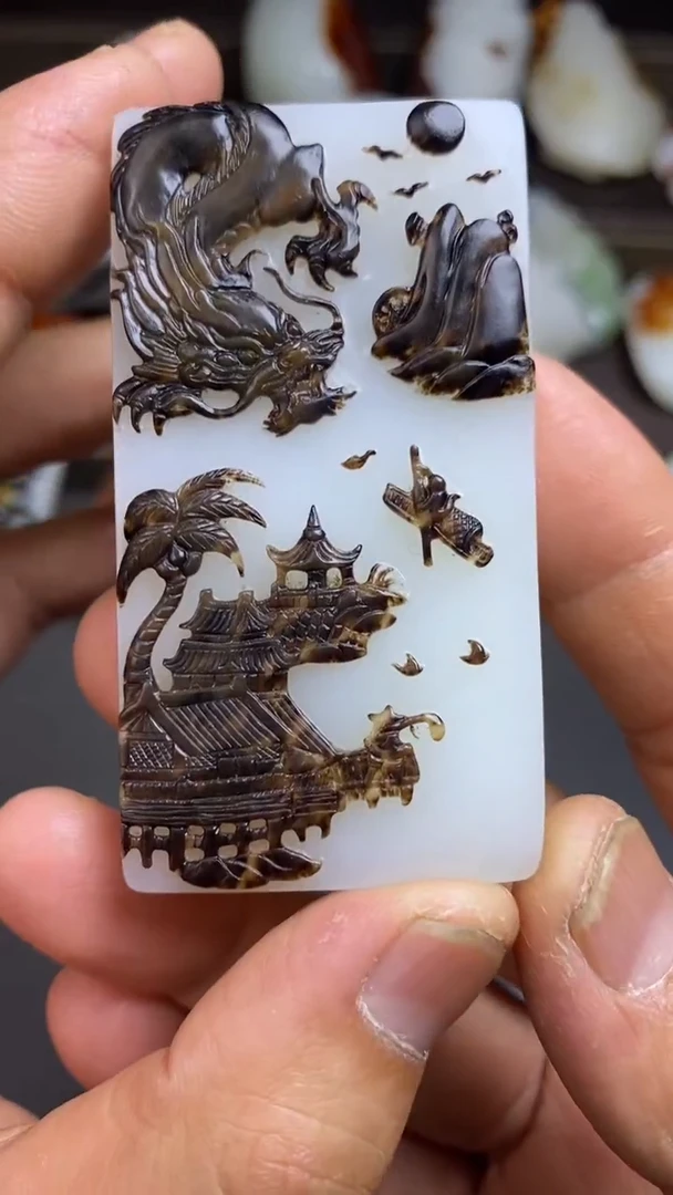 和田玉未镶嵌挂件和田玉