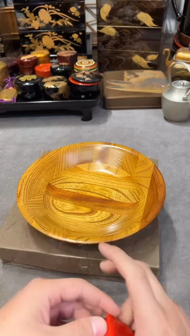 寄木细工 果子钵 大漆漆器大漆漆器