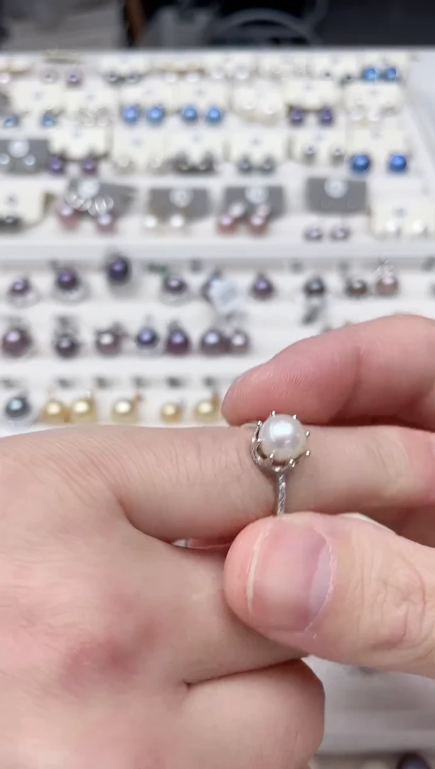 【闪购商品】淡水珍珠戒指银S925镶嵌戒指