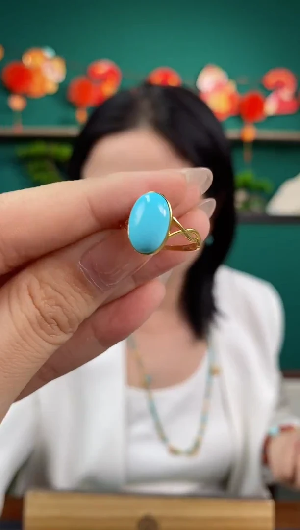 【闪购商品】绿松石珠宝奇石18K金镶嵌1