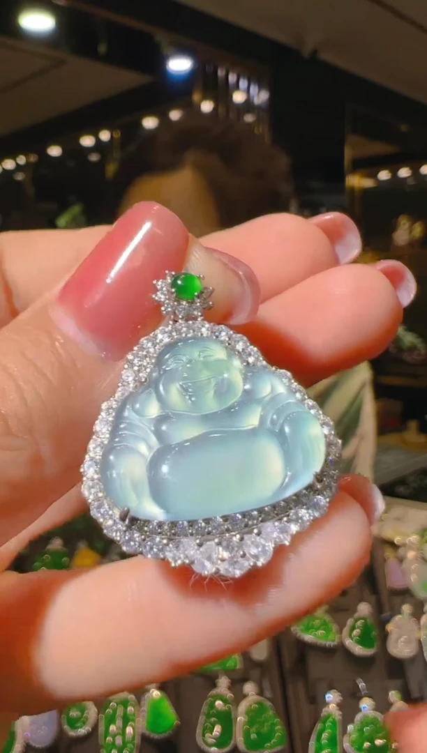 【闪购商品】翡翠吊坠(赠链)银S925镶嵌074（多样性发货）