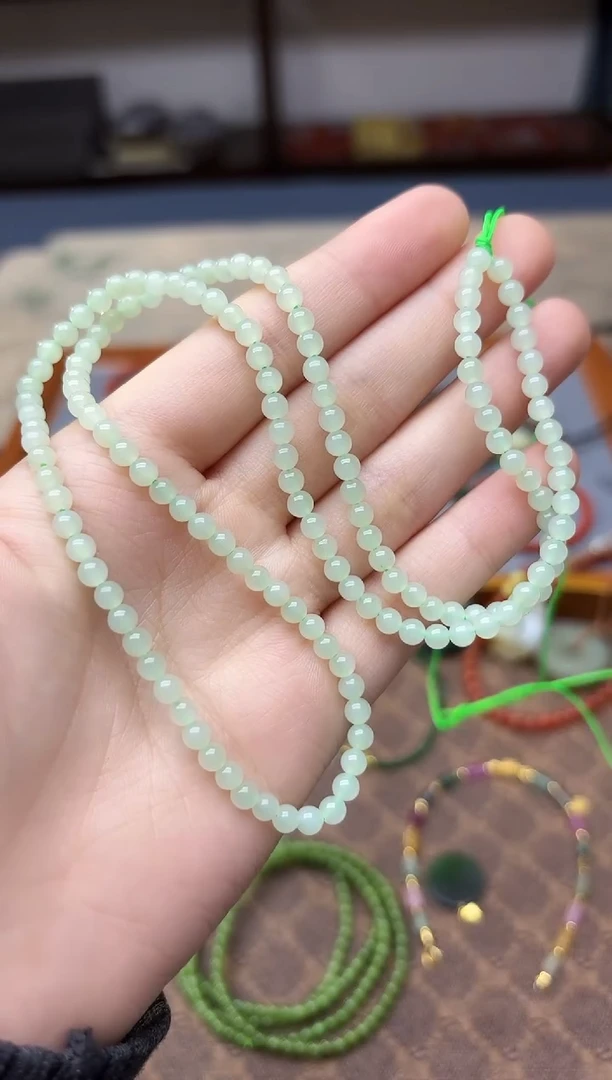 未镶嵌和田玉挂件和田玉小米珠长串4mmYR