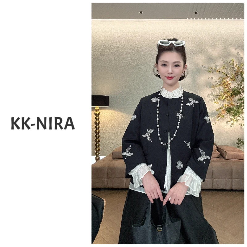 KK-NIRA 新中式国风重工刺绣钉珠外套