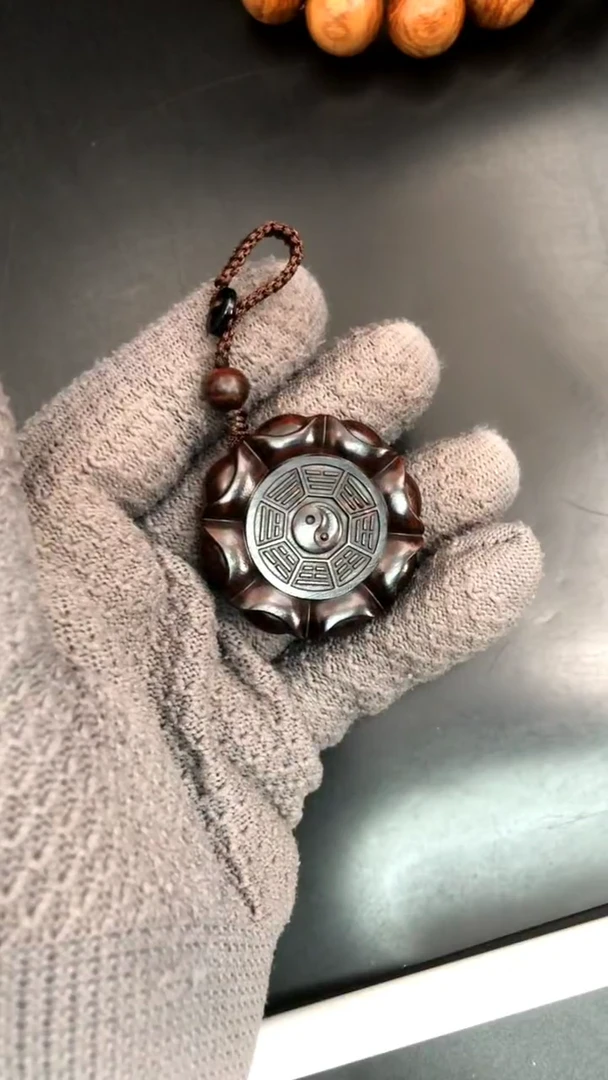 吊坠黄花梨/降香黄檀?*舟海黄野紫油八方来财挂件