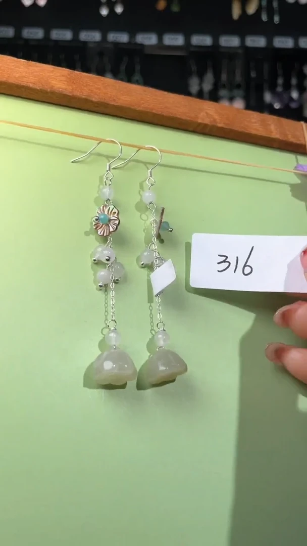 紫晶耳饰银S925镶嵌喜欢拍