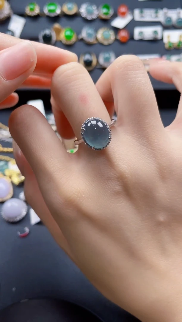 【闪购商品】翡翠戒指银S925镶嵌685765