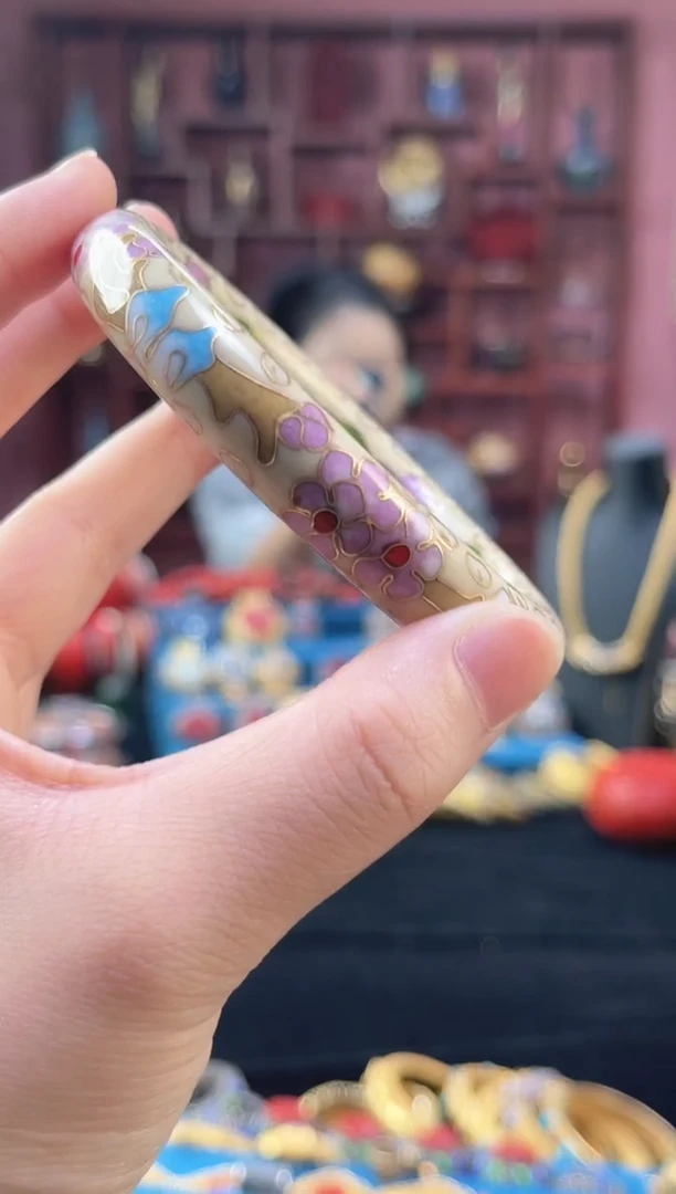 非遗技艺 景泰蓝手镯55-60米色