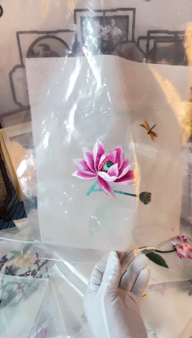 织绣纯手工苏绣双面绣绣布