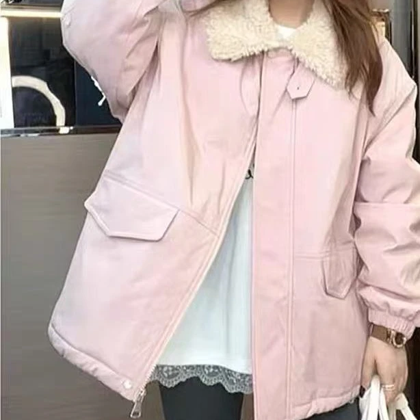 糕糕毛翻领外套6628