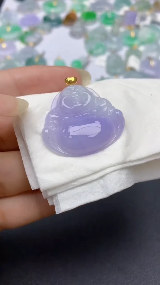 颈饰18K金镶嵌翡翠天然缅甸a货翡翠百元以上9元证书费自理