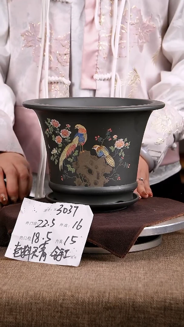 紫砂花盆花卉工艺3037+z