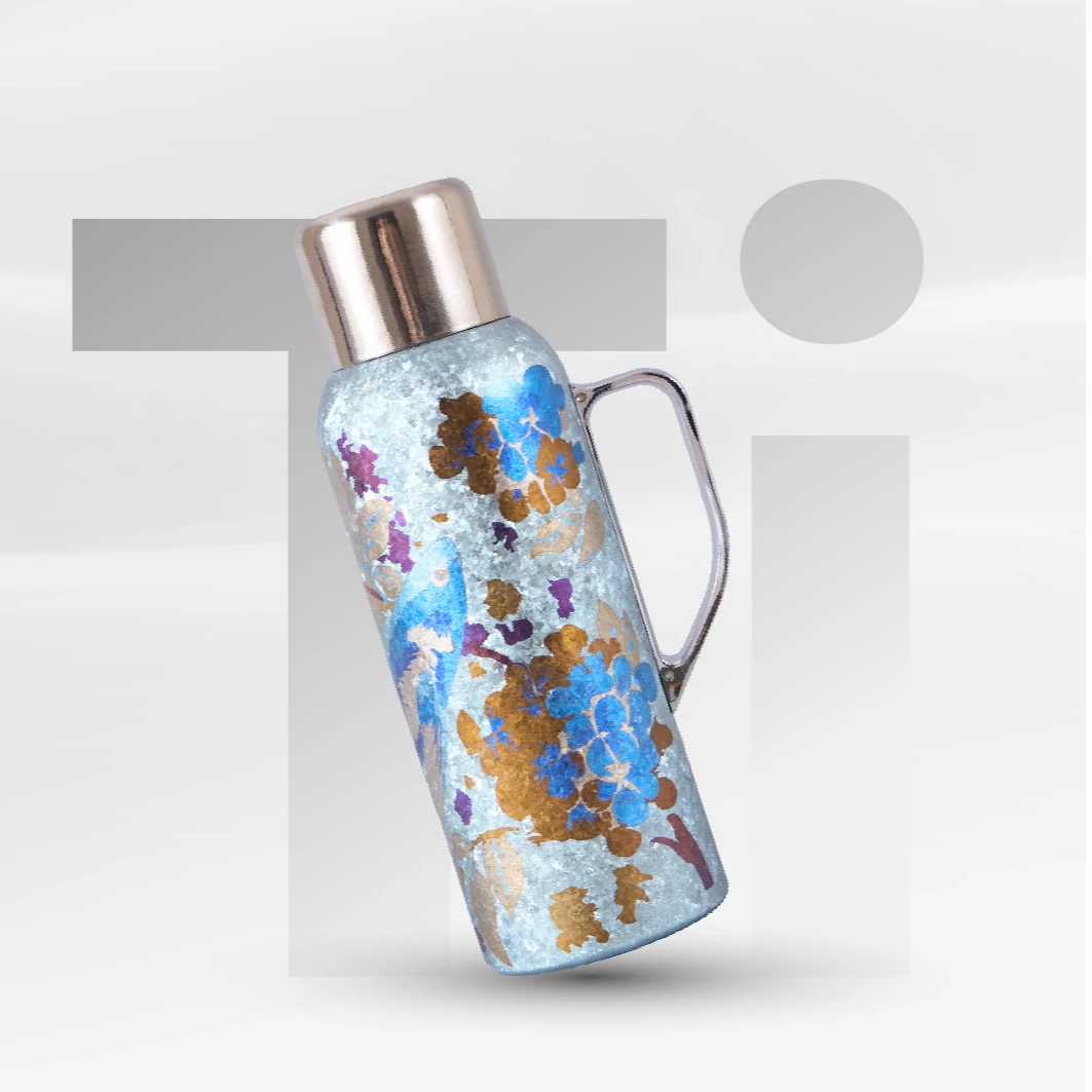 ROYALLE-COOL英国凰家乐酷950ML纯钛保温壶-大鱼海棠-蓝色