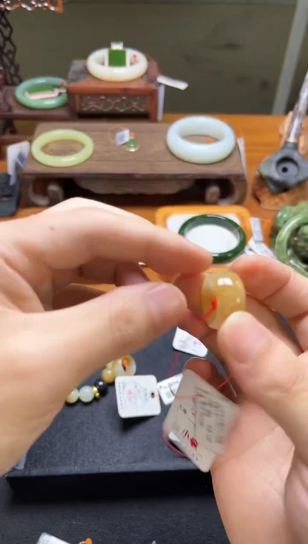 未镶嵌戒指和田玉且末金山糖白 15圈 5