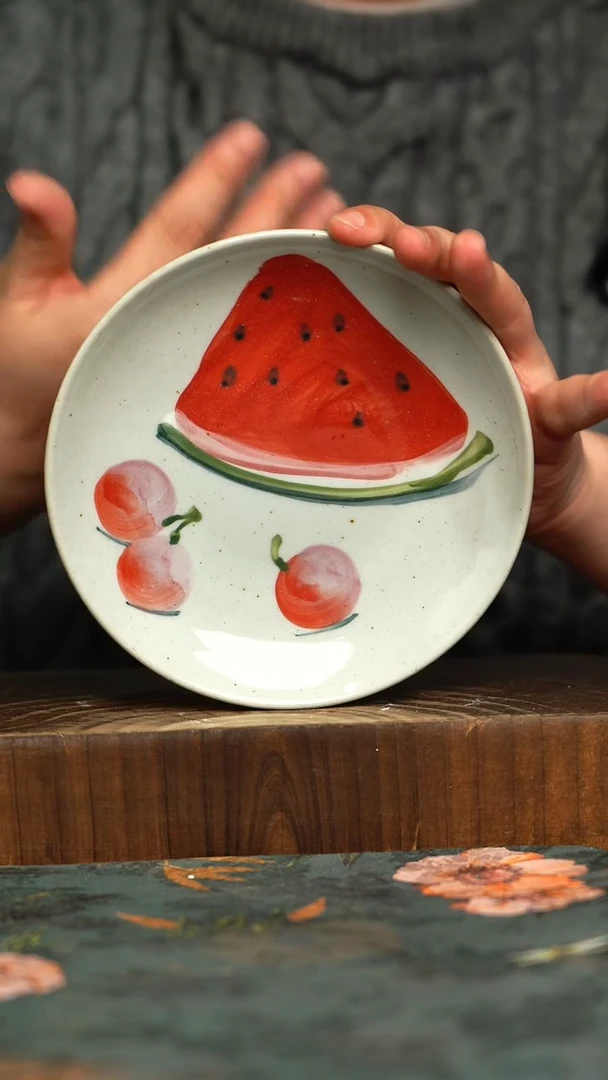 杯釉下彩手工手绘同款陶器