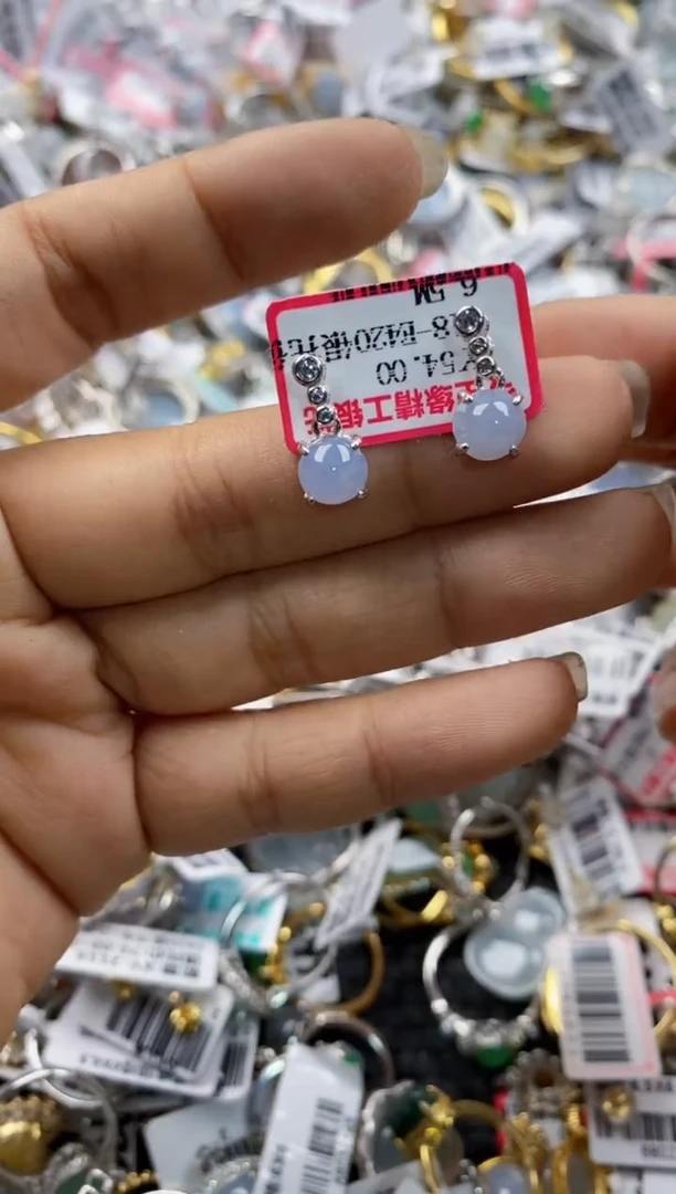 银S925镶嵌戒指翡翠6666----2