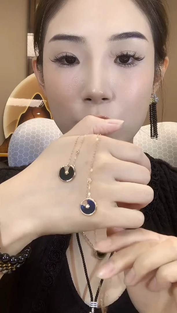 项链18K金镶嵌翡翠A13 多样性发货一件