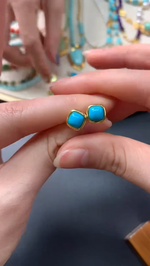 【闪购商品】绿松石耳饰银S925镶嵌Z112|299