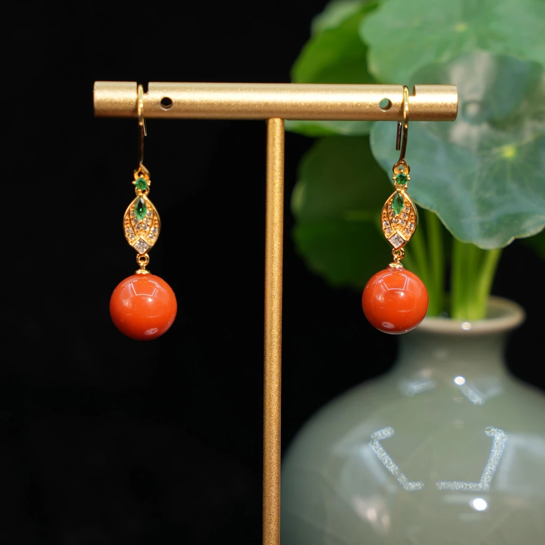 南红凤眼耳钩耳环多样性发一件JSJ10264003