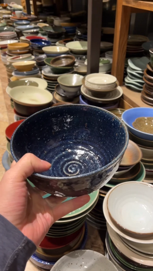 【闪购商品】瓷片977 粗陶的蓝面碗1个