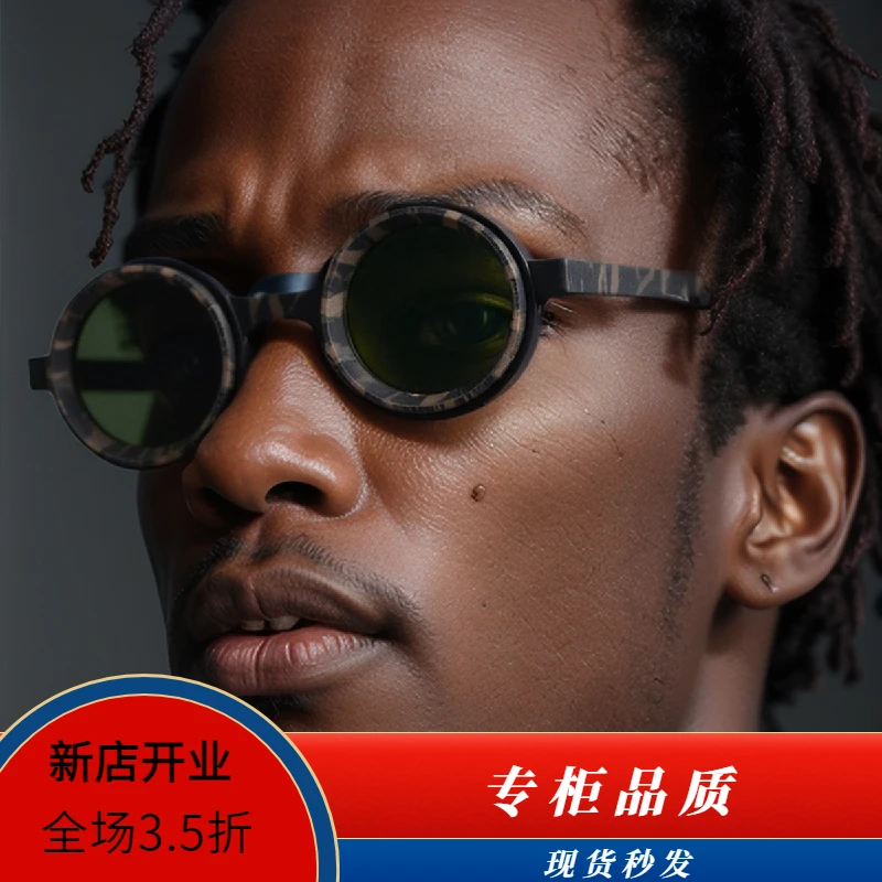 2025新款nd可调节变焦墨镜男圆框太阳镜男款高级感偏光镜开车专用