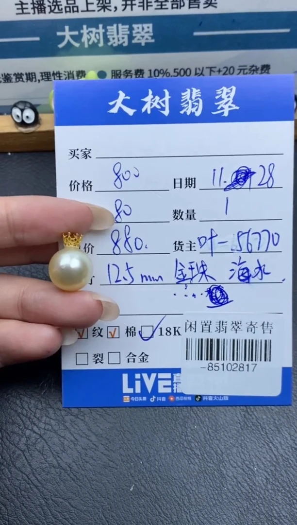 颈饰18K金镶嵌海水珍珠多人-85102817
