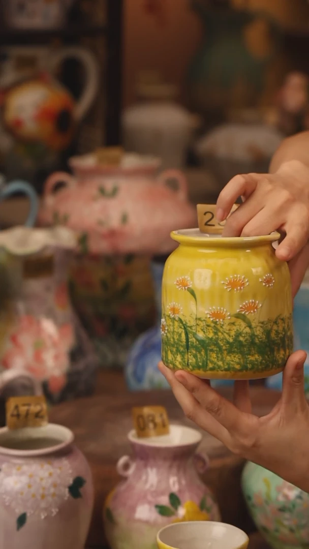 陶瓷268景德镇设计师手作花器摆件侘寂风