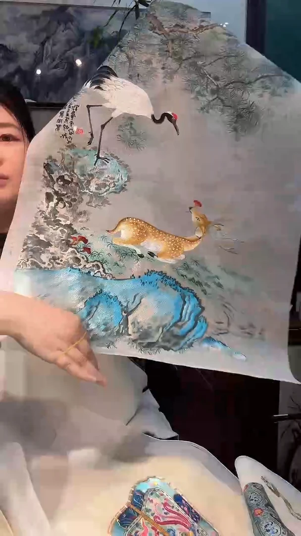 刺绣非遗苏绣手工刺绣绣片