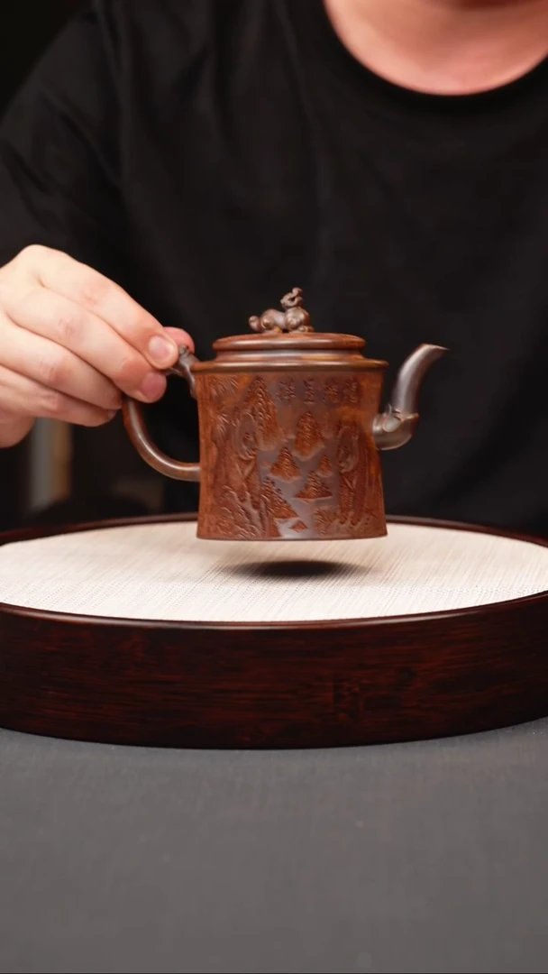 茶壶紫砂熊猫竹节