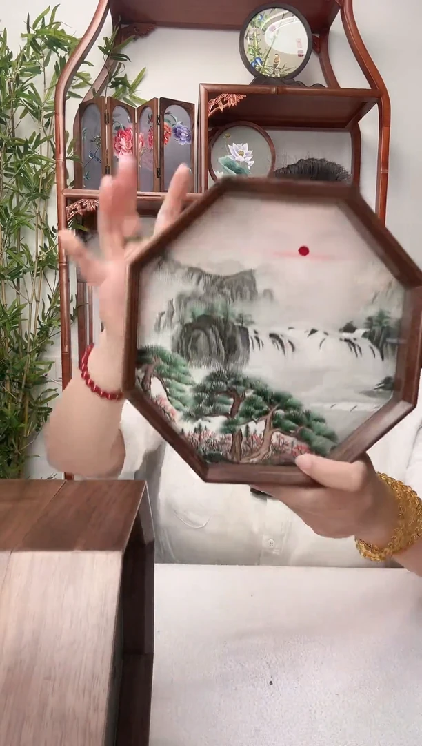 刺绣摆件-双面手工绣花非遗