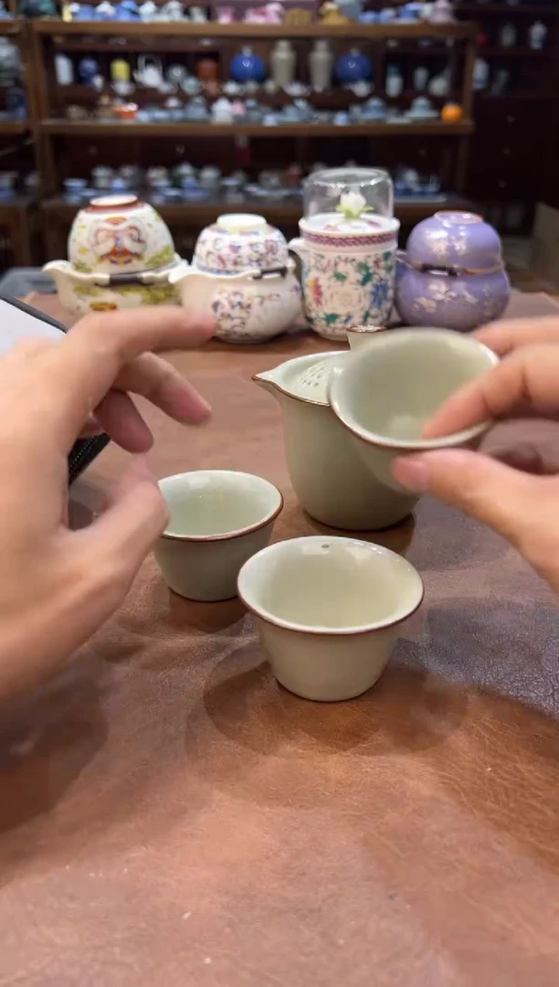 真的很便宜超好看会开片的旅行茶具