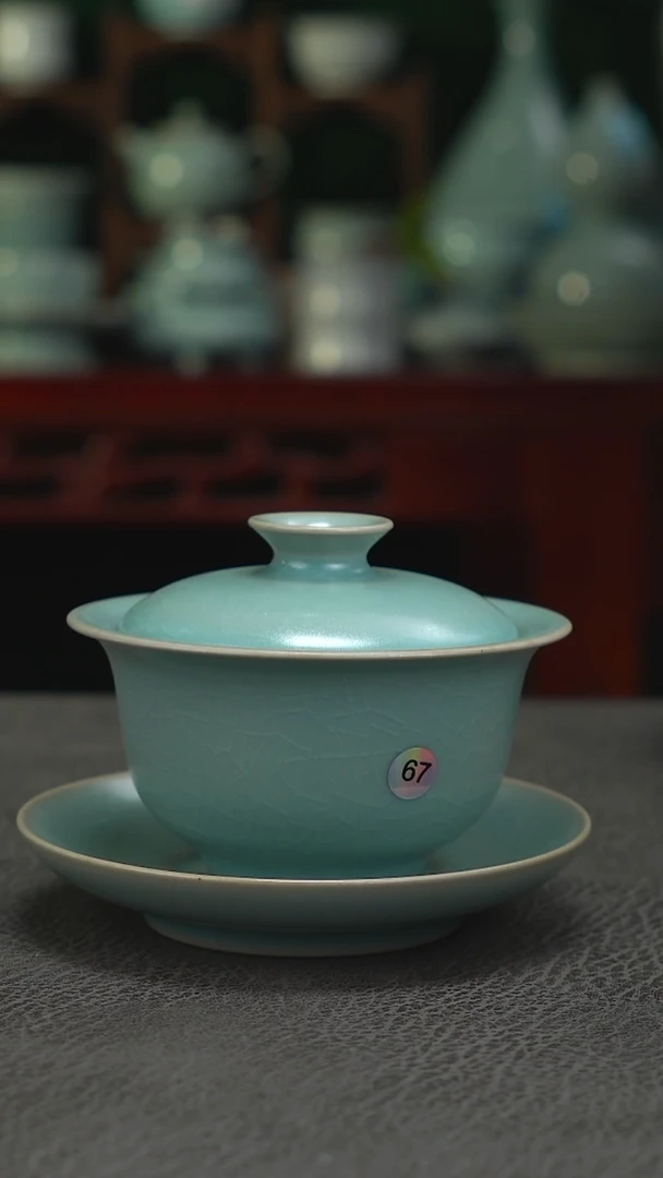 仿古釉67号元宝盖碗微瑕-二