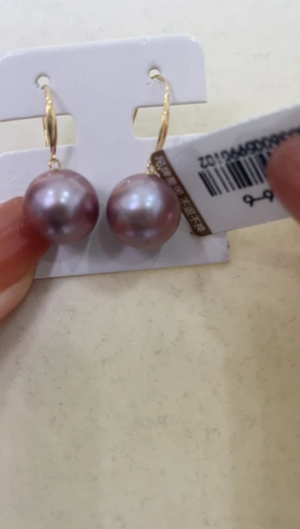 【闪购商品】淡水珍珠LL18K金镶嵌珍珠耳钩@@c536