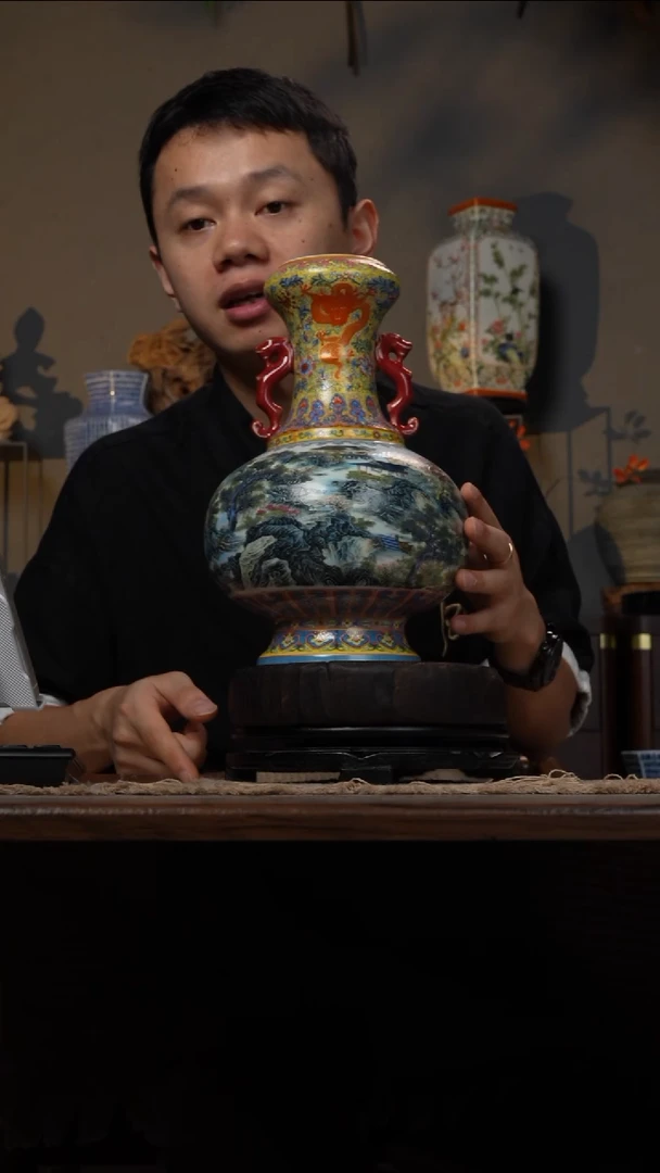 摆件WN问泥景德镇陶瓷花瓶摆件
