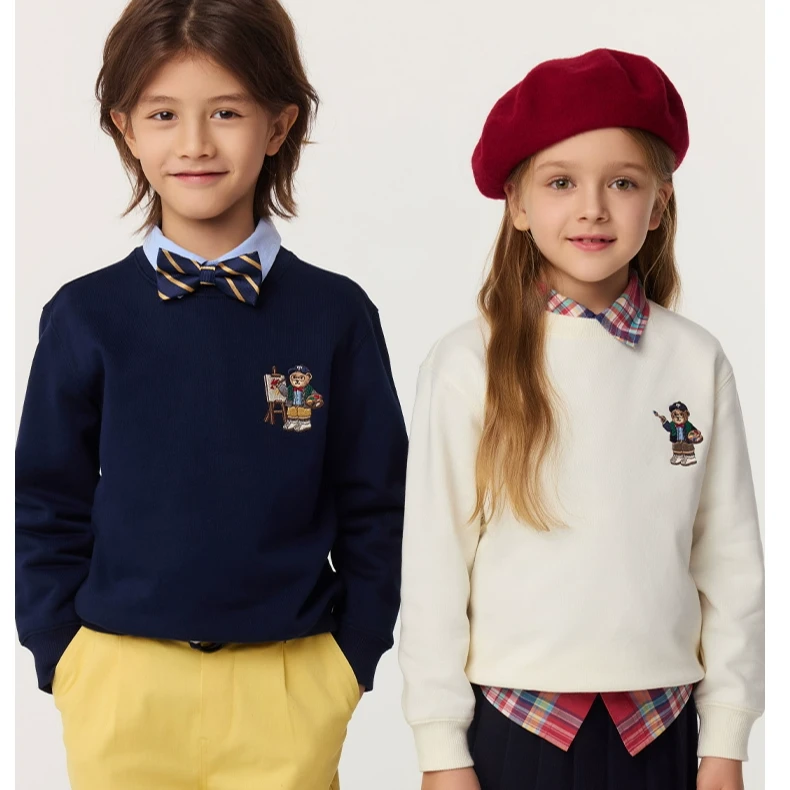 TeenieWeenie Kids小熊童装25年学院风圆领纯棉卫衣TKMA255172H